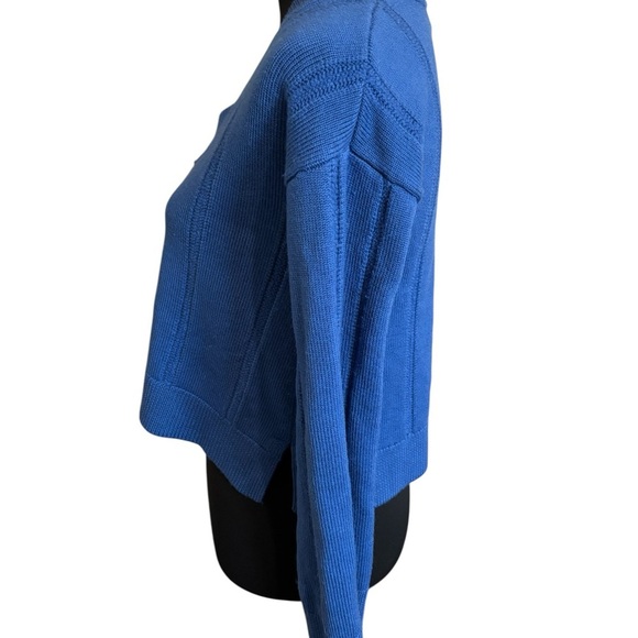 Derek Lam Denim Women’s 100% Wool V-Neck Sweater Boxy Knit Blue Size XS - Picture 8 of 10